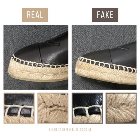 real vs fake chanel espadrilles|chanel shoes real.